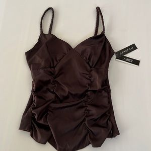 Brown stretch satin camisole by A.Byer (Small)